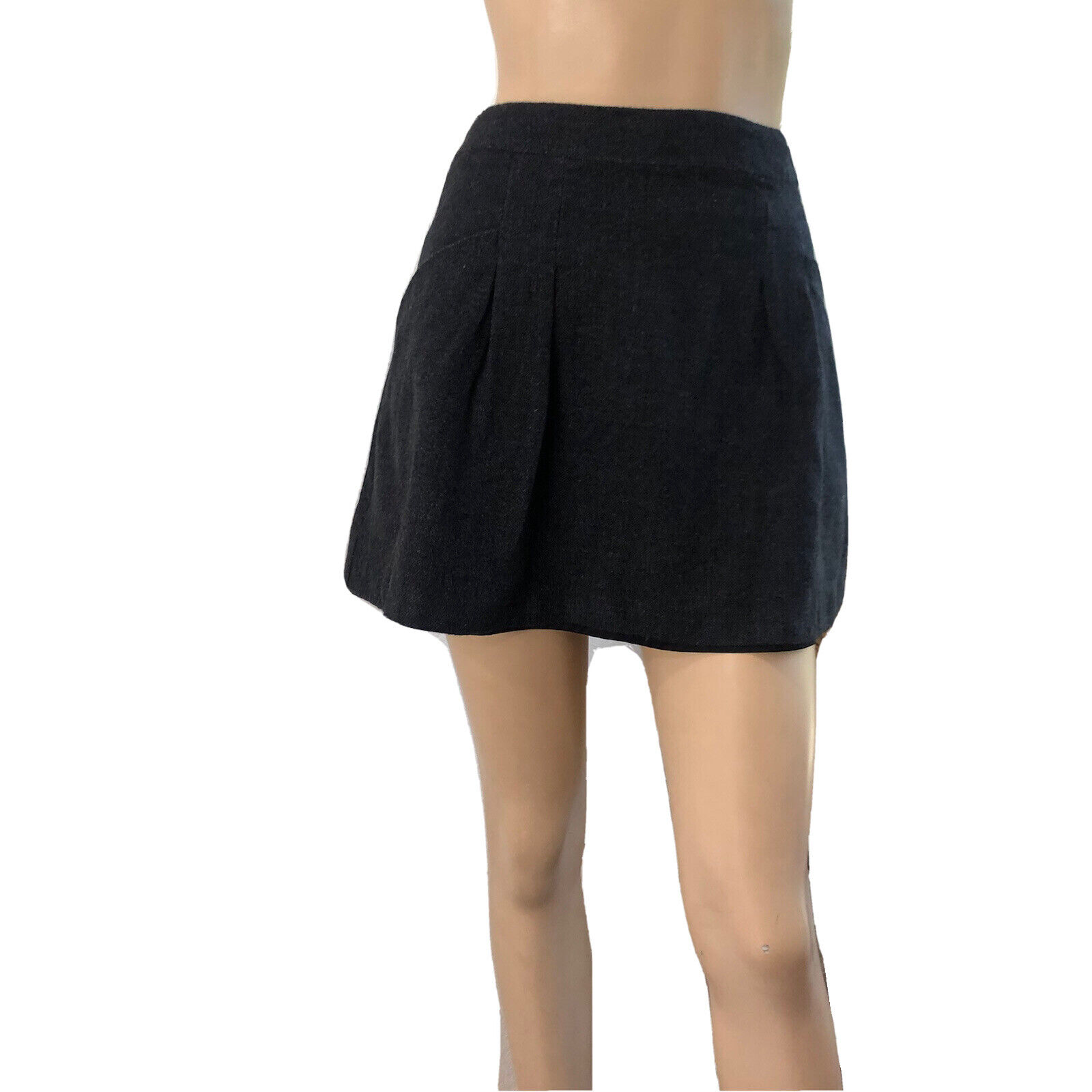 Theory Saldia Tern virgin wool short skirt gray