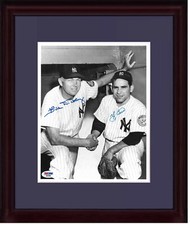Yogi Berra & Bill Dickey Yankees #8 Catcher signed 8x10 photo framed auto PSA
