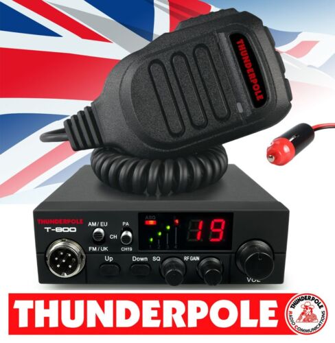 Thunderpole T-800 12V CB Radio mit eingebautem Stecker | Mobiler 12 Volt Transceiver - Bild 1 von 6