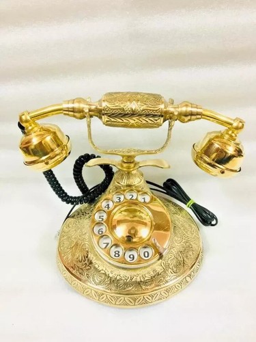 Messing Vintage Drehtelefon altmodisches Telefon französisch viktorianisch, antiker BH - Bild 4 von 5