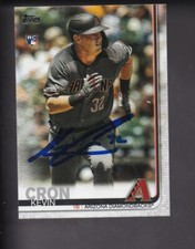 2019 Topps ** KEVIN CRON ** Arizona Diamondbacks Signed Card (SIP161)
