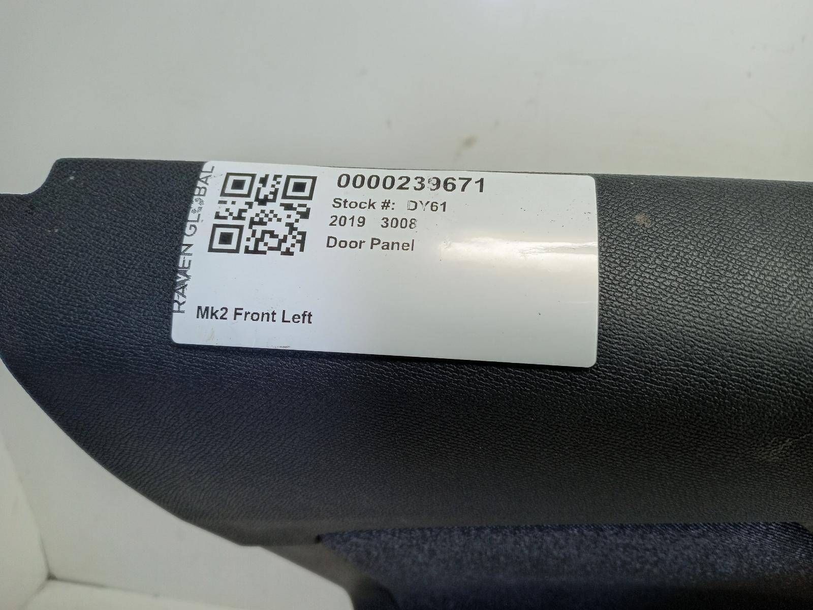 PEUGEOT 3008 DOOR CARD FRONT LEFT 98221533ZE MK2 P84 2016 - 2020 