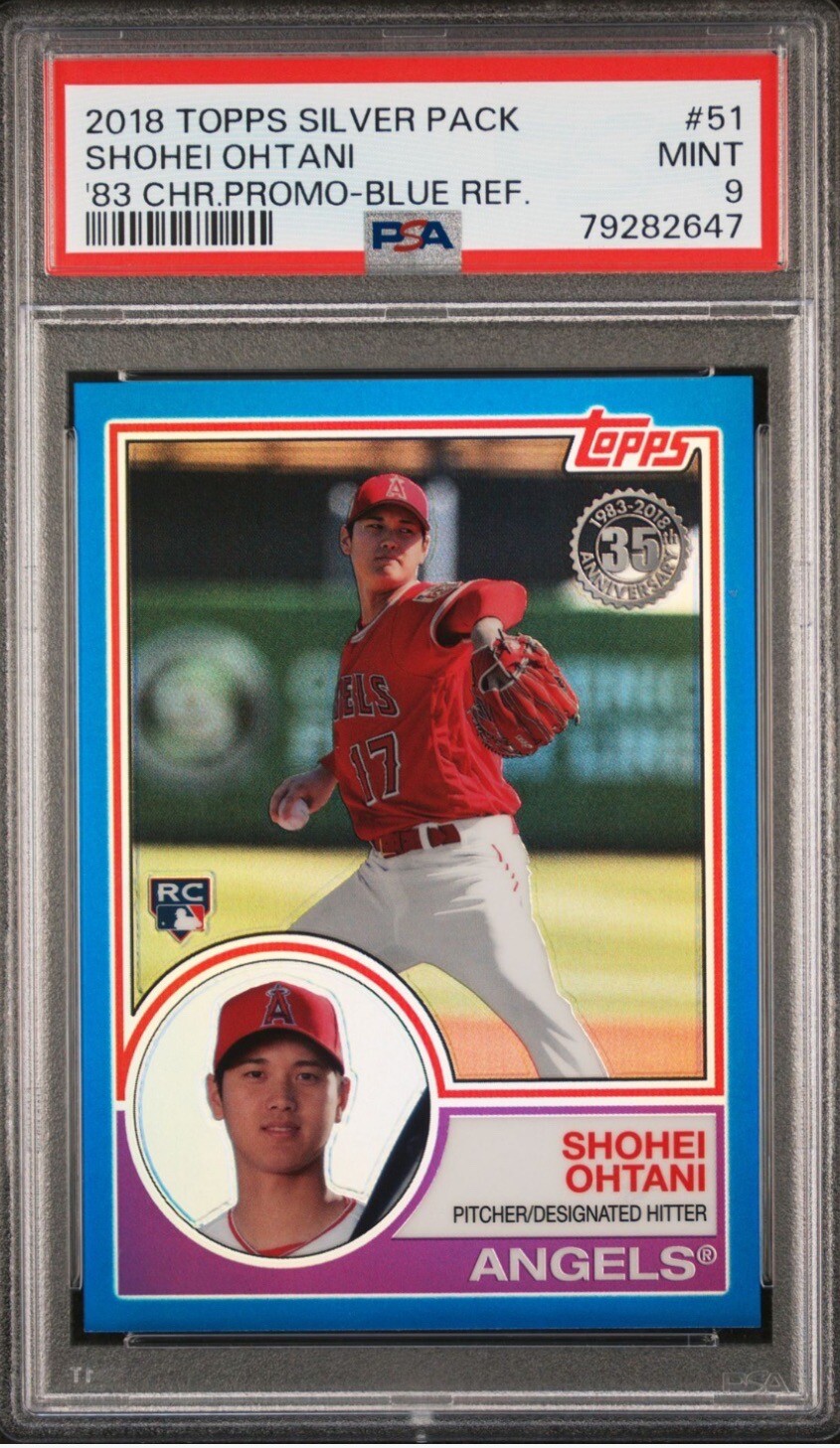 SHOHEI OHTANI 2018 Topps Chrome Blue Refractor RC #150 /150 PSA 9 Rookie