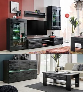 Living room furniture set modern cupboard wall shelf stand gloss tv ... Living mobili soggiorno