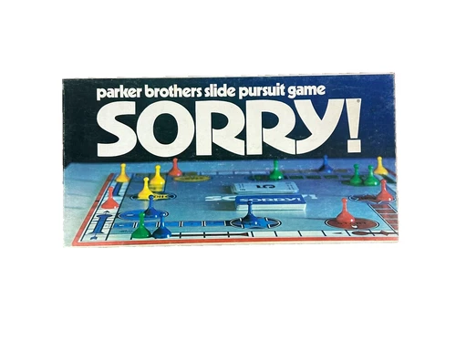 vintage 1972 SORRY Parker Brothers slide pursuit game No. 390 Complete