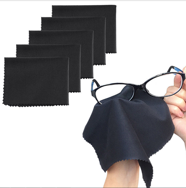 10pcs Black Microfiber Lens Eye Glasses Screen Cleaning Wipe Cloths