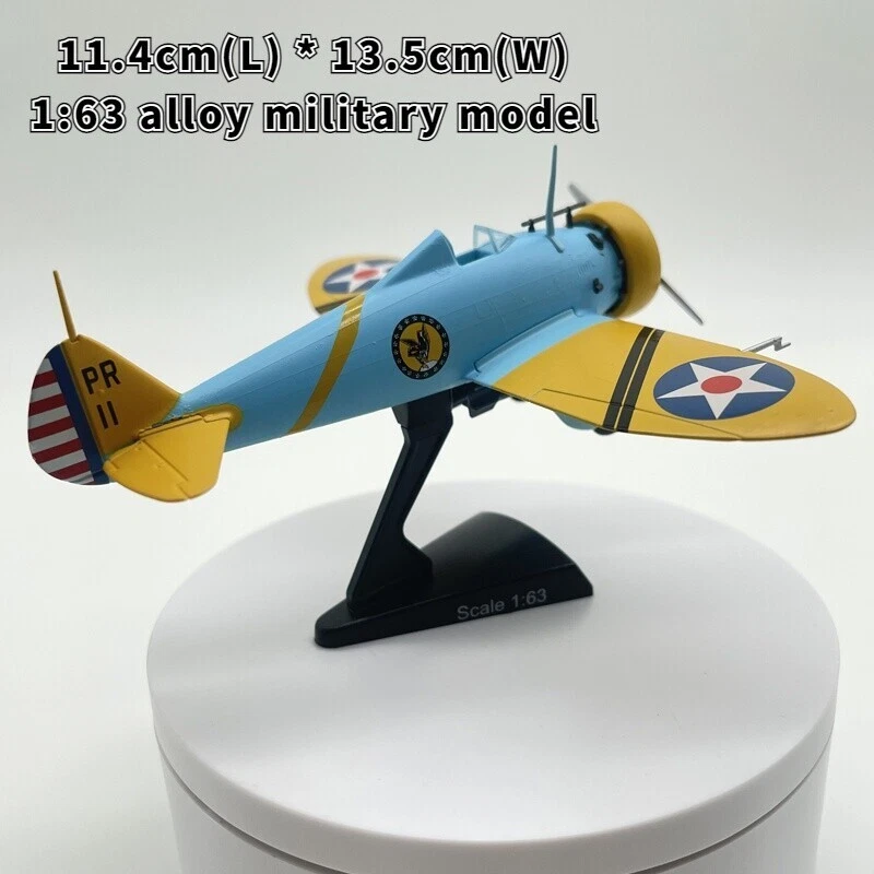 1:63 Boeing P-26 Peashooter Fighter Aircraft Model Diecast Military Collection - Image 2 of 4