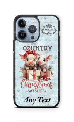 Country Pig Christmas Wishes Personalized Phone Case For iPhone Samsung Google