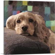 ARTCANVAS American Cocker Spaniel Dog Breed Squares Canvas Art Print