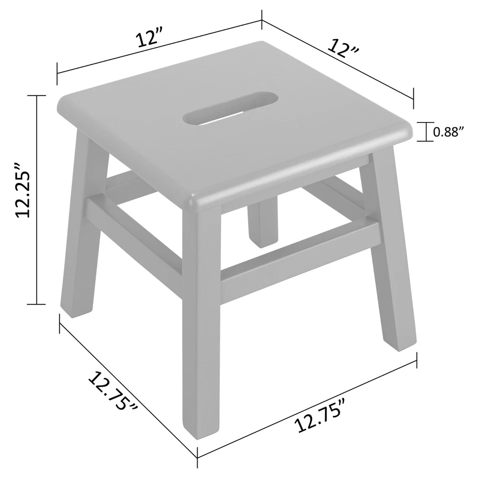 eHemco Solid Hardwood Step Stool/Footstool, 12.25 Inches (Collectible) - Image 2 of 2
