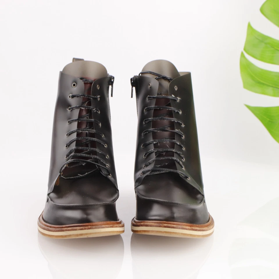 Женские дождевые сапоги Maison Margiela MM6 размер 41 11 дымчатые черные ПВХ на шнуровке боевые - Изображение 2 из 4