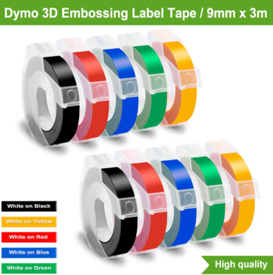 Dymo 3D Embossing Label Tape 9mm for Dymo Organizer Xpress Label Maker 3/8''