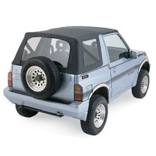 Suzuki Sidekick Tracker Soft Top 86-94 Black Leather Grain Clear Windows Suzuki Sidekick Tracker Soft Top 86-94 Black Leather Grain Clear Windows