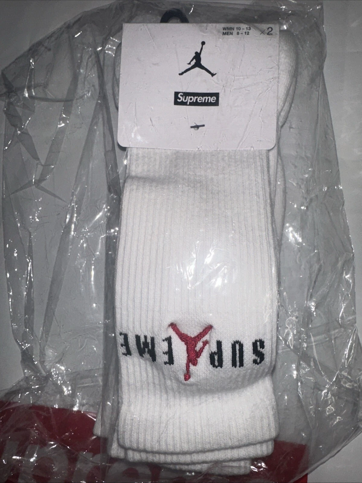 Chaussettes d'équipage Supreme FW24 Jordan® (lot de 2)   L   Blanc