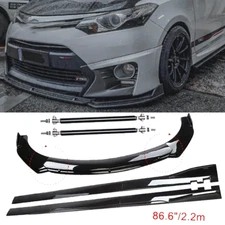 Front Bumper Lip Splitter Spoiler Side Skirts Body Kit For Toyota Camry SE XSE