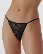 $50 Else Women's Black Pampas Skimpy Brief Panty Size S