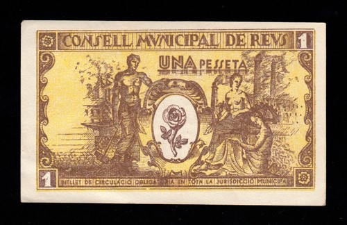 F.C. REUS (TARRAGONA) , 1 PESSETA 1937 , SERIE D , EBC . - Bild 2 von 2
