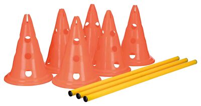 TRIXIE Dog Agility Hurdle Cone Set   Dog Agility Set with Height Adjustabl