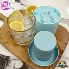 1 pc Quick-Freezing Silicone Ice Mold, Easy Release, Makes 60 Ice Cubes, Blue