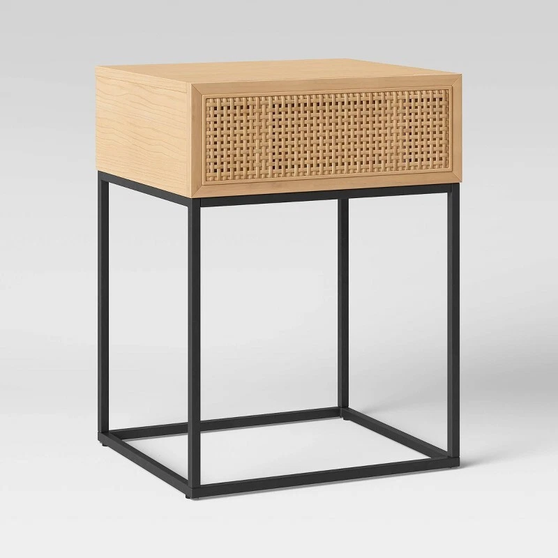 Belmar Woven End Accent Table with Drawer Natural 18