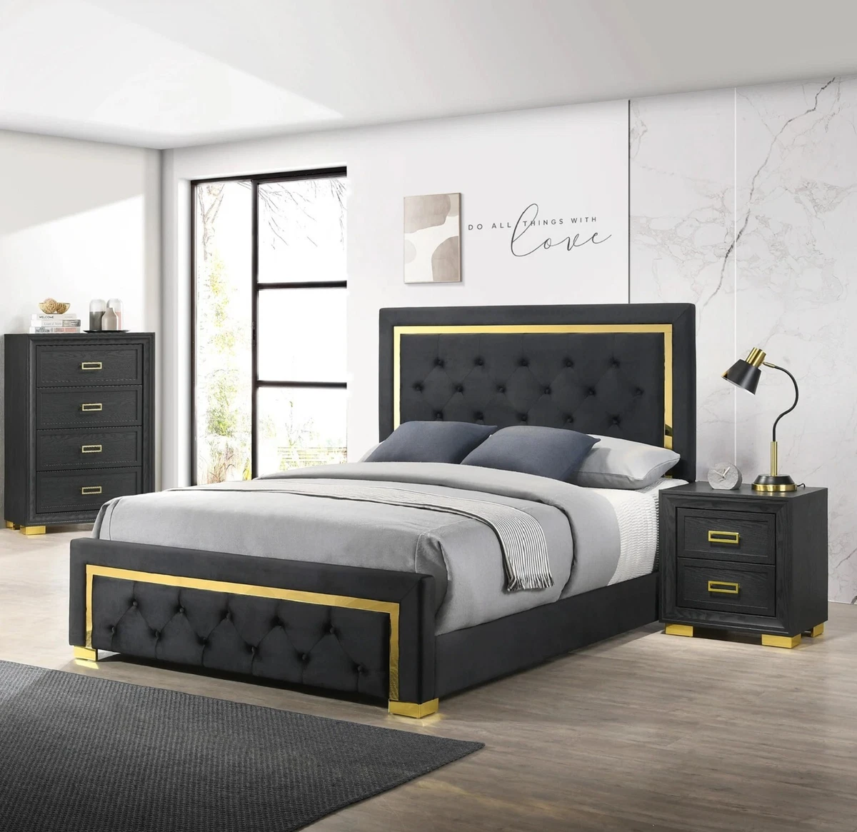 Glam nightstand online set