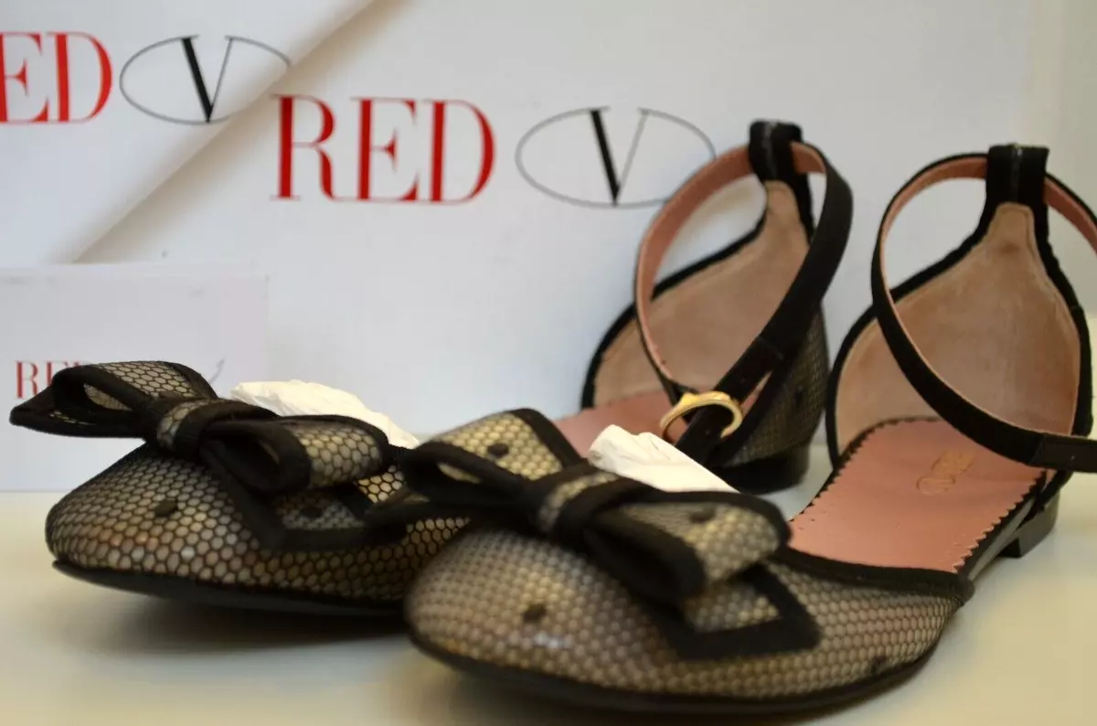 Last Pair RED VALENTINO Polka Dot Flats Shoes Handmade Bow 37 7 Black Italy