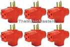 (6) Grounded 3-Way Electric Adapter 3 Outlet AC Wall Plug Triple Power Splitter 