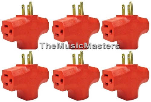 (6) Grounded 3-Way Electric Adapter 3 Outlet AC Wall Plug Triple Power Splitter - 第 1/6 張圖片