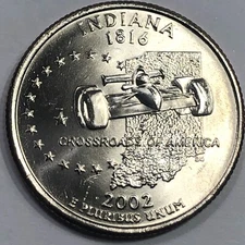 2002 P - Indiana Statehood Quarter Dollar Coin