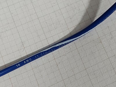 Southwire #16awg Bare Copper Boat Cable Hook-Up Wire Blue/White Stripe /100ft