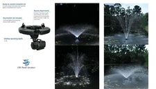 NEW 1/4hp Floating Fountain Kit w/ Led Lights 10' Tall 130watt 50' Cord 3-nozzle