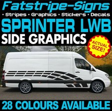 to fit MERCEDES SPRINTER LWB GRAPHICS STICKERS STRIPES RACE CAMPER VAN MOTORHOME