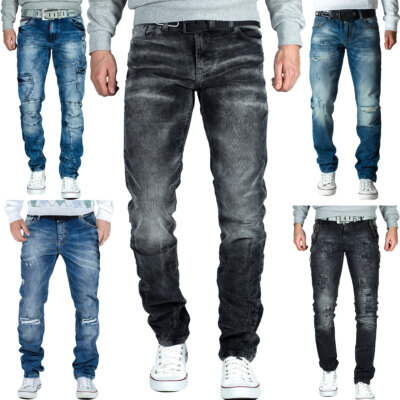Cipo & Baxx Herren Jeans Hose Freizeit Hose Stright Regular Designer Auffällig 