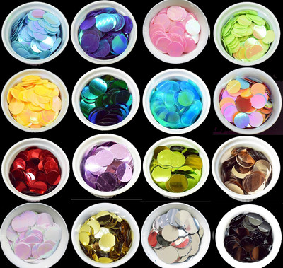 50/100 große runde 25 mm lose Pailletten flach Nähen Borte Kostüm 39 FARBEN 1195