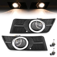 Fog Lights w/Black Cover + Bulbs Left & Right For Cadillac SRX 2010-2016