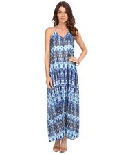 Show Me Your Mumu Womens Erlyn Maxi Fontainbleau Chiffon Printed Dress L $158 