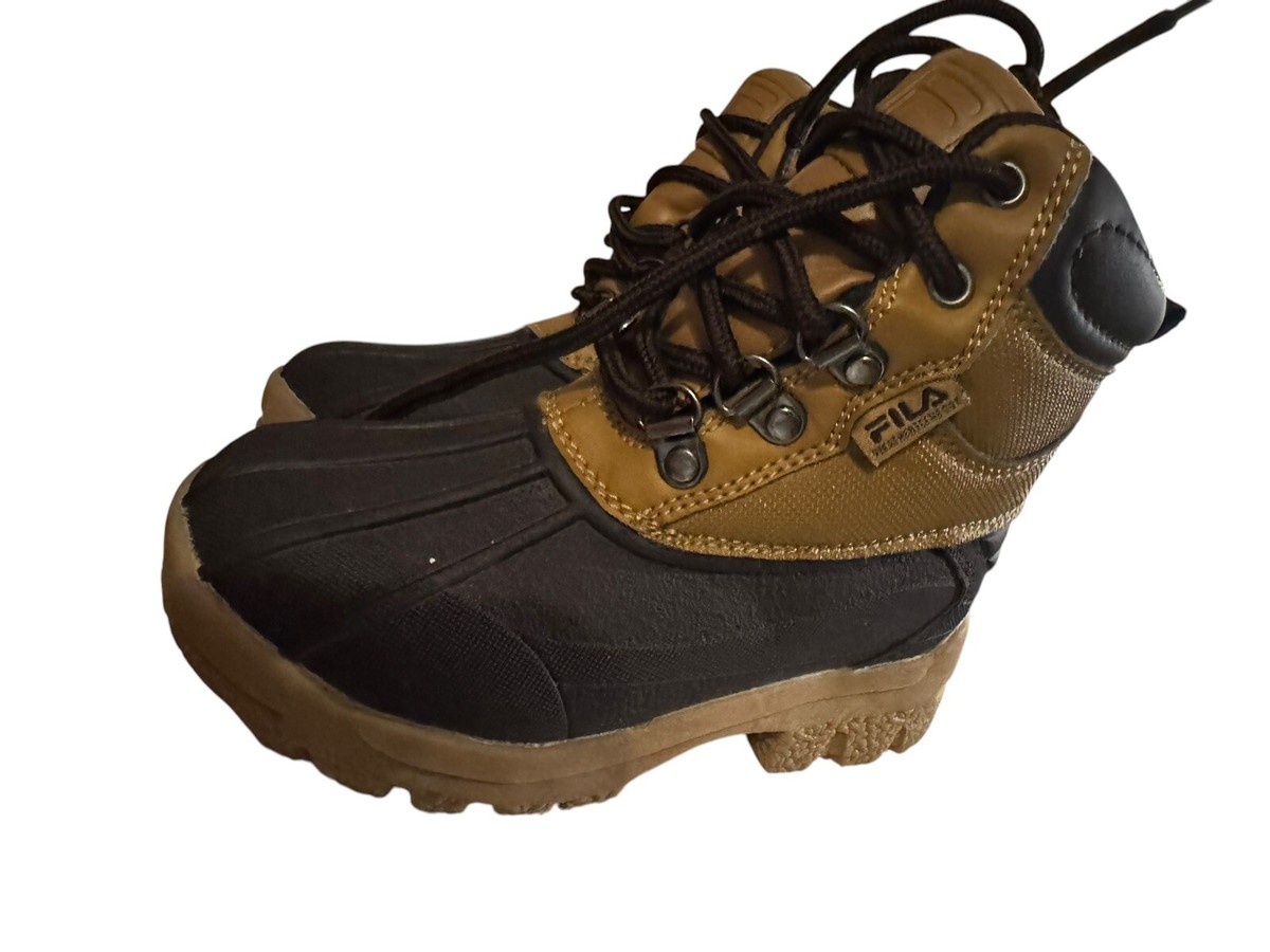 Fila Weather tech child Waterproof Duck Boots Black/Brown Size 12