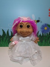 WEDDING BRIDE - 8" Russ Troll - NEW IN ORIGINAL WRAPPER - Fuchsia Colored Hair