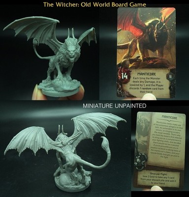 The Witcher Old World Board Game Model Miniature UNPAINTED MANTICORE + CARD