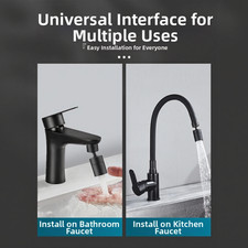 360 Degree Rotating Kitchen Faucet Spray Head with Easy Fit Installation