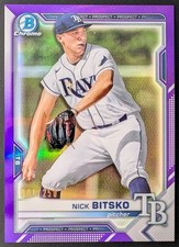 2021 Bowman Chrome Nick Bitsko #BCP-143 Prospects Purple Refractor 001/250 Rays