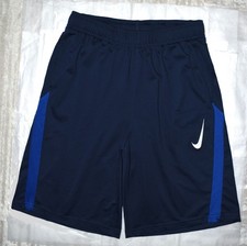 Boy's Nike Youth Dri-Fit Standard Fit Shorts Size XL Logo Embroidered Navy Blue