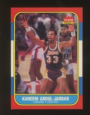 1986-87 Fleer Basketball #1 Kareem Abdul-Jabbar Los Angeles Lakers HOF