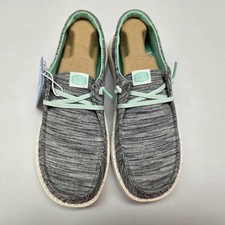 Hey Dude Women's Wendy Heathered Jersey Grey/Aqua NIB 2026