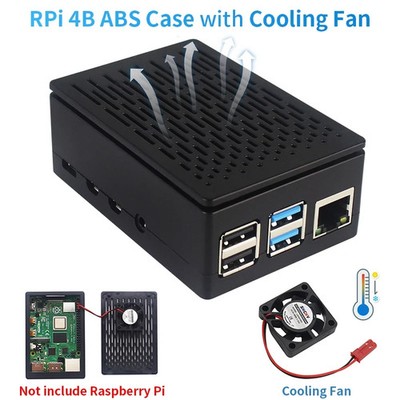 Kunststoffgehäuse für Raspberry Pi 4 mit Lüfter und Gitterdesign