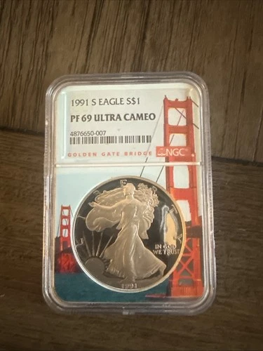 1991-S United States Proof American Silver Eagle, NGC PF 69 Ultra Cameo