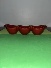 Vietri Rosso Vecchio Red 3-Section Serving Dish EUC 
