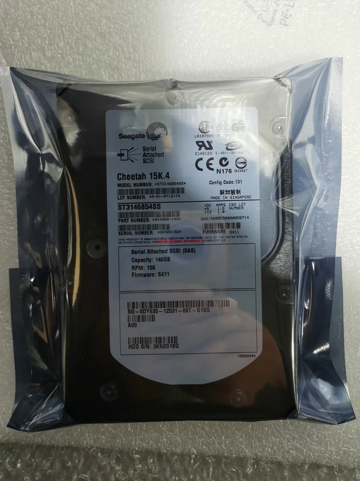 1PC SEAGATE PE2950 2900 0J8091 ST3146854SS hard disk 146G SAS 15K 8MB 3.5inches - Image 2 of 2