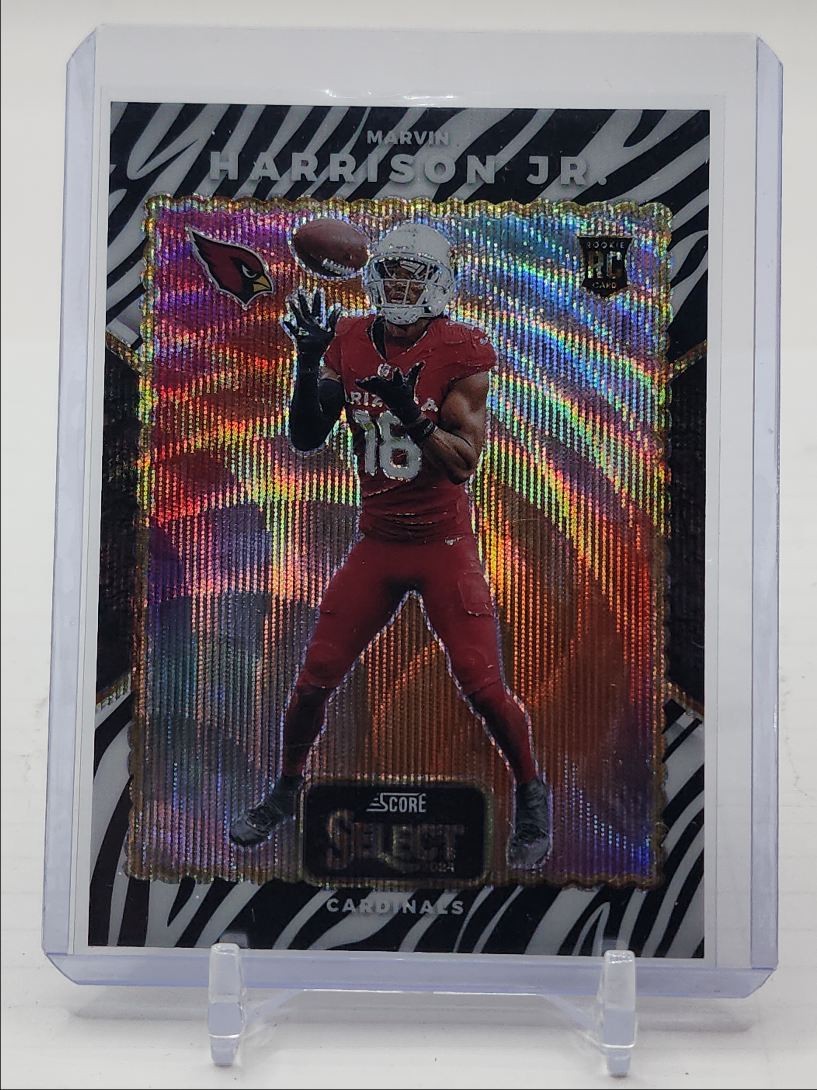 MARVIN HARRISON JR. 2024 SELECT SCORE THROWBACK ROOKIE ZEBRA RC Q0521