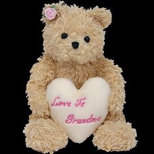 1 X TY Beanie Baby - DEAR HEART the Bear Hallmark Gold Crown Exclusive